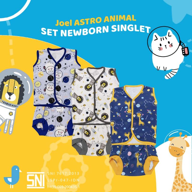 SNI Setelan baju bayi singlet newborn Premium Joel  baju bayi baru lahir perempuan laki-laki celana kodok kaos bayi atasan bayi kutung lengan pendek import