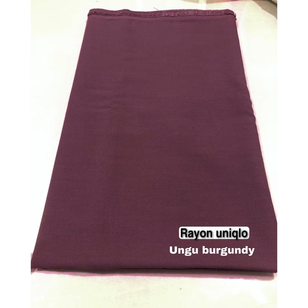 Bahan multi Kain Rayon Uniqlo mukena Meteran dan Grosir Quality Super-ungu burgundy