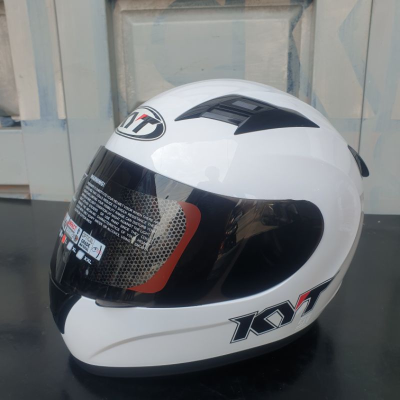 HELM KYT R10 POLOS PUTIH  - KYT R10 PAKET GANTENG SOLID WHITE