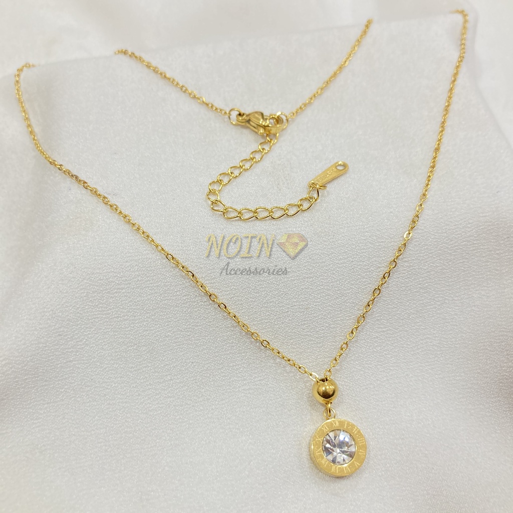 Kalung Titanium Wanita Liontin Branded Fashion Korean Style Elegant