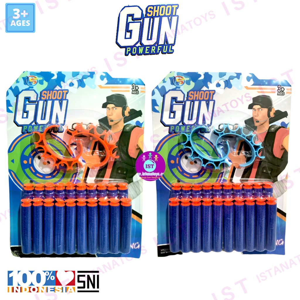 MWN Mainan Anak Peluru Busa Soft Bullet Biru LG 9 isi 20pc