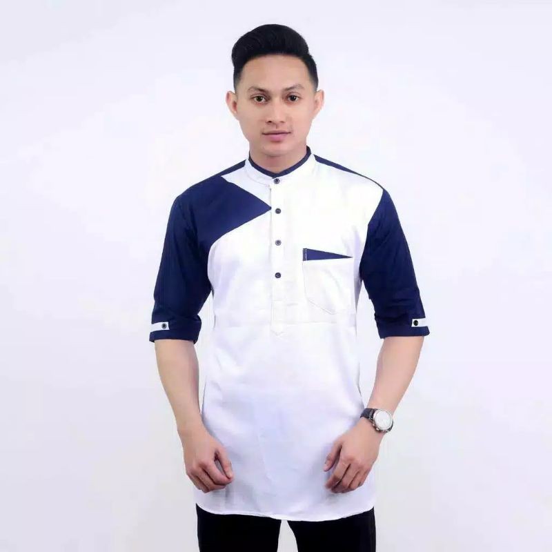 Baju Koko Kurta Dewasa Lengan Pendek Material Catton  Adem Serap Keringat