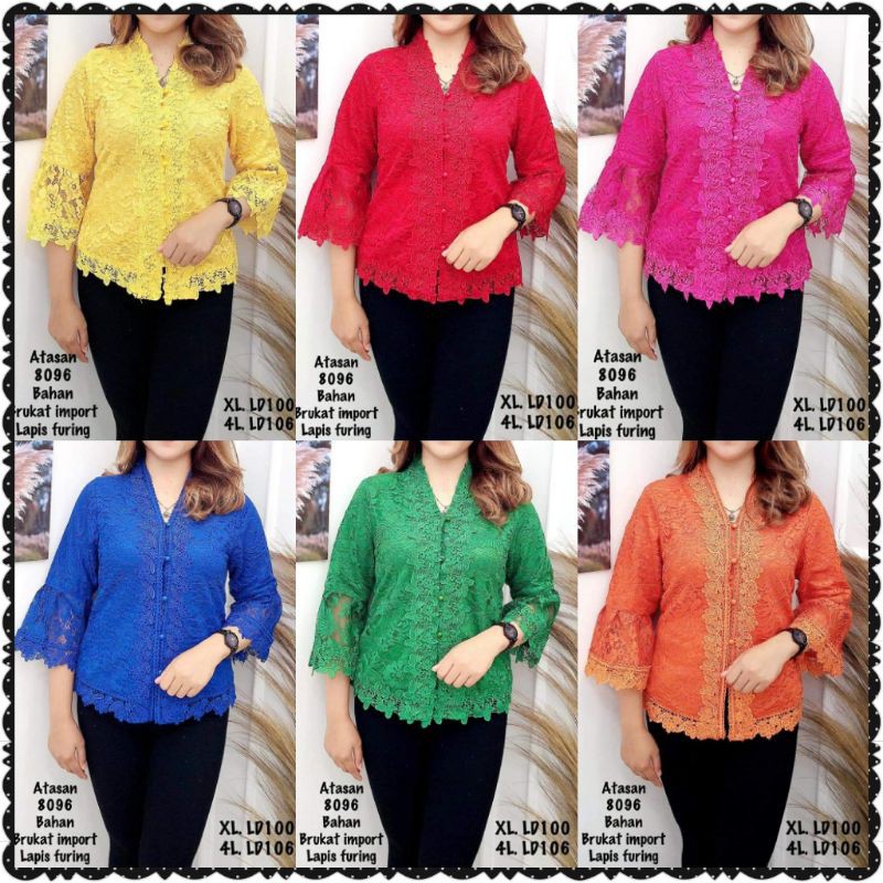 atasan brokat pesta kancing depan import