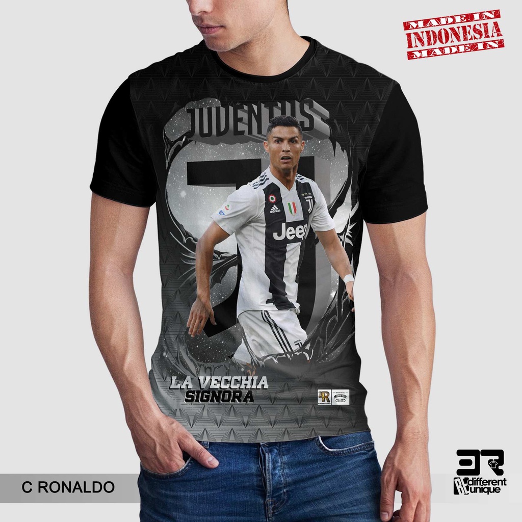 [ COD ] KAOS PRINTING GAMBAR TEAM SEPAKBOLA JUVENTUS CHRISTIAN RONALDO CR- BAJU SEPAK BOLA JUVE DIST