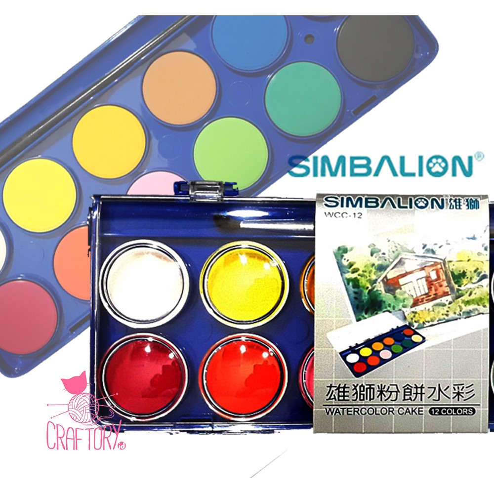 

Simbalion Watercolor Cake Cat Air 12 Warna Colors Watercolour