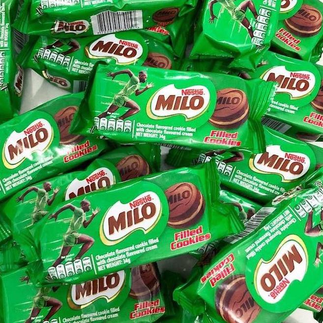 

(PROMO WKD37) Milo Cookies Sandwich Filled Chocolate Milk Singapore Biskuit Biscuit 34gr CHOCO ✶