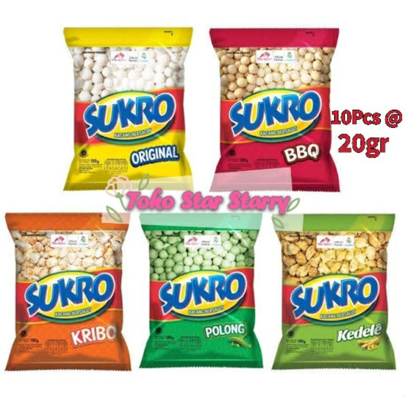 Jual [per Renteng] Kacang Sukro 12 20gr Renceng Isi 10 Pcs Kacang Sukro