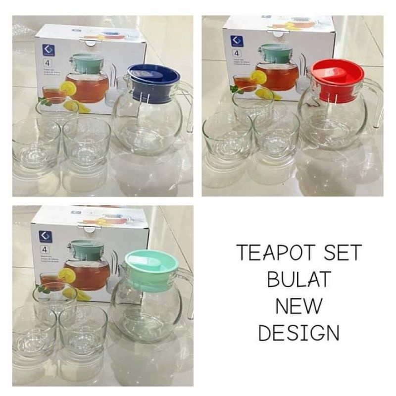 Teko set gelas kaca/pitcher water jug/teapot set kimglass