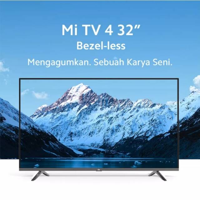 XIAOMI TV ANDROID TERBARU BEZEL LESSS ORIGINAL RESMI + packing kayu