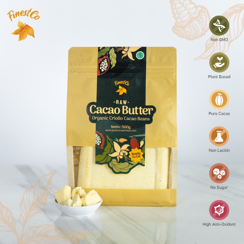 Cocoa Butter Signature 500gr / Finestco Cacao Butter Unrefined