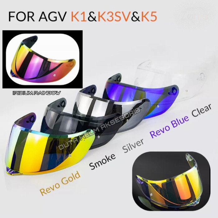 904ei Kaca Visor Helm Agv K3Sv Pnp K5 K1 K3 Sv Model Pista Full Face - Hitam 5Ttjt