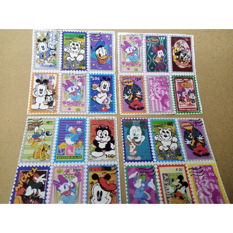 

Stiker Perangko tahun 90 an edisi Kartun -Mickey Mouse/Winnie the Pooh- Stamp Sticker Collection