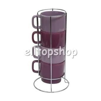MUG / GELAS / CANGKIR SET 4 PCS DAN RAK CANGKIR DELIZIOSO