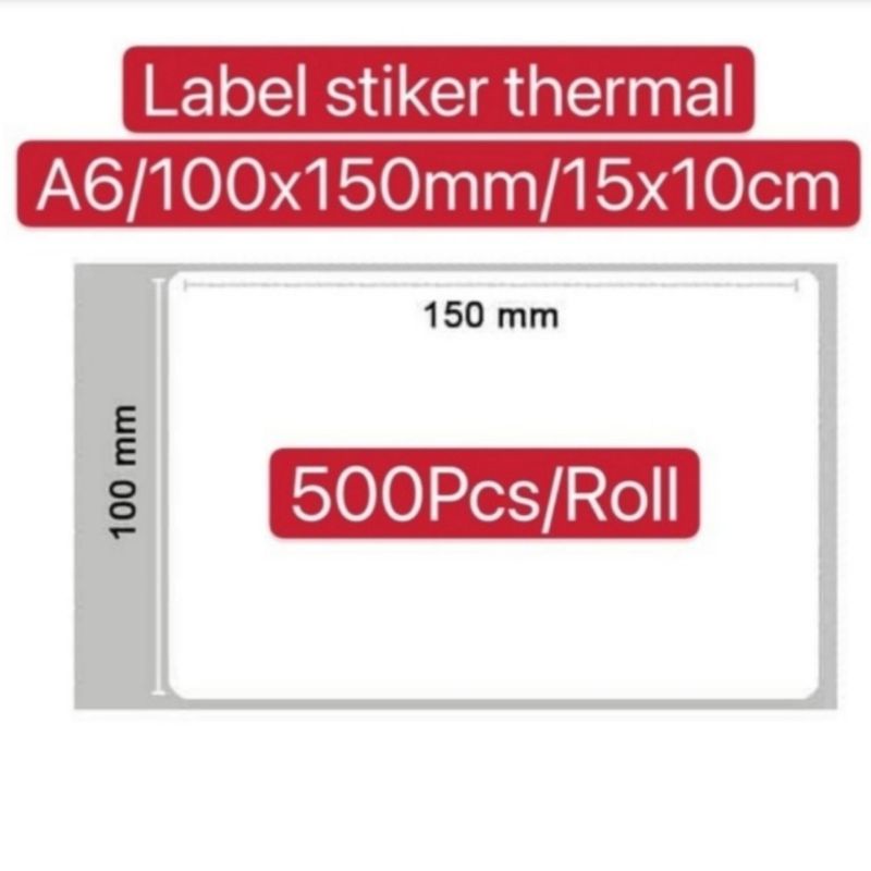 Label Barcode Direct Thermal 100x150 mm Kertas Sticker Resi 500 pc