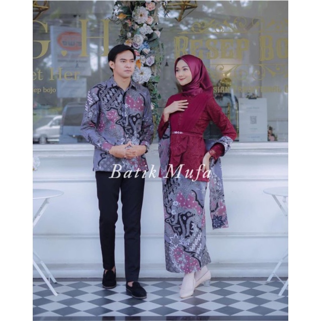 SET COUPLE AVEENA MAROON KEBAYA WISUDA KEBAYA TUNANGAN TERBARU BAJU KEBAYA KONDANGAN KEBAYA MODERN