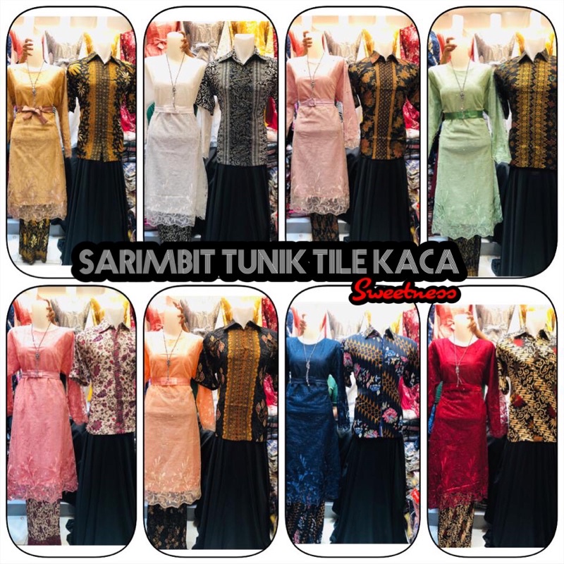 COUPLE SARIMBIT TUNIK BROKAT TILE KACA❤️SWEETNESS