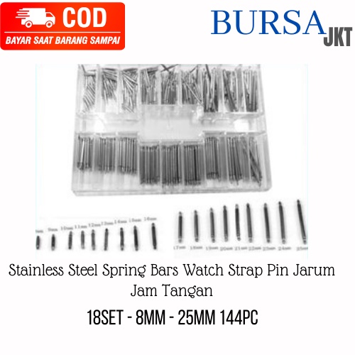 PiN JARUM PENGAIT TALI JAM STRAP RANTAI BERBAGAI UKURAN SET 144 PC