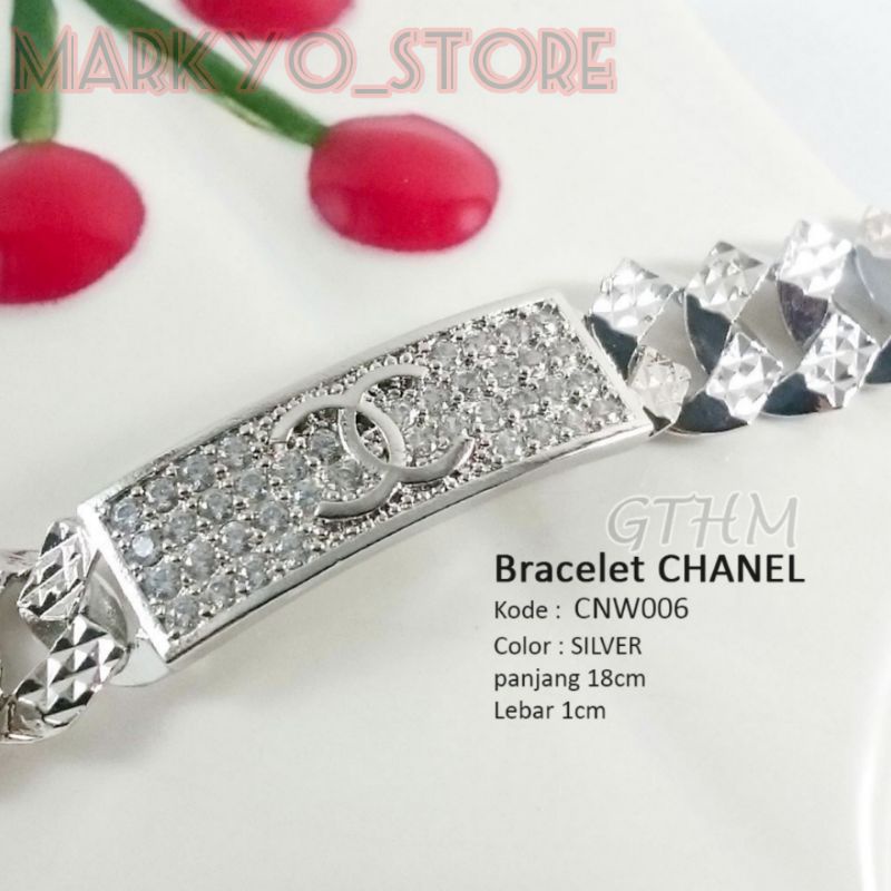 Gelang Titanium Dewasa Plat Lebar Bracelet CHANEL