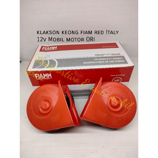 Klakson keong fiamm Red Italy 12v original Mobil motor