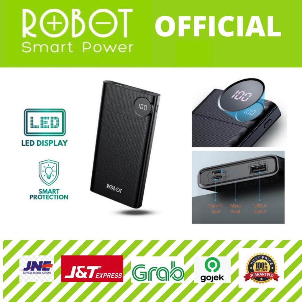 Robot Powerbank RT190 10000 Mah Dual Input Type C &amp; Micro