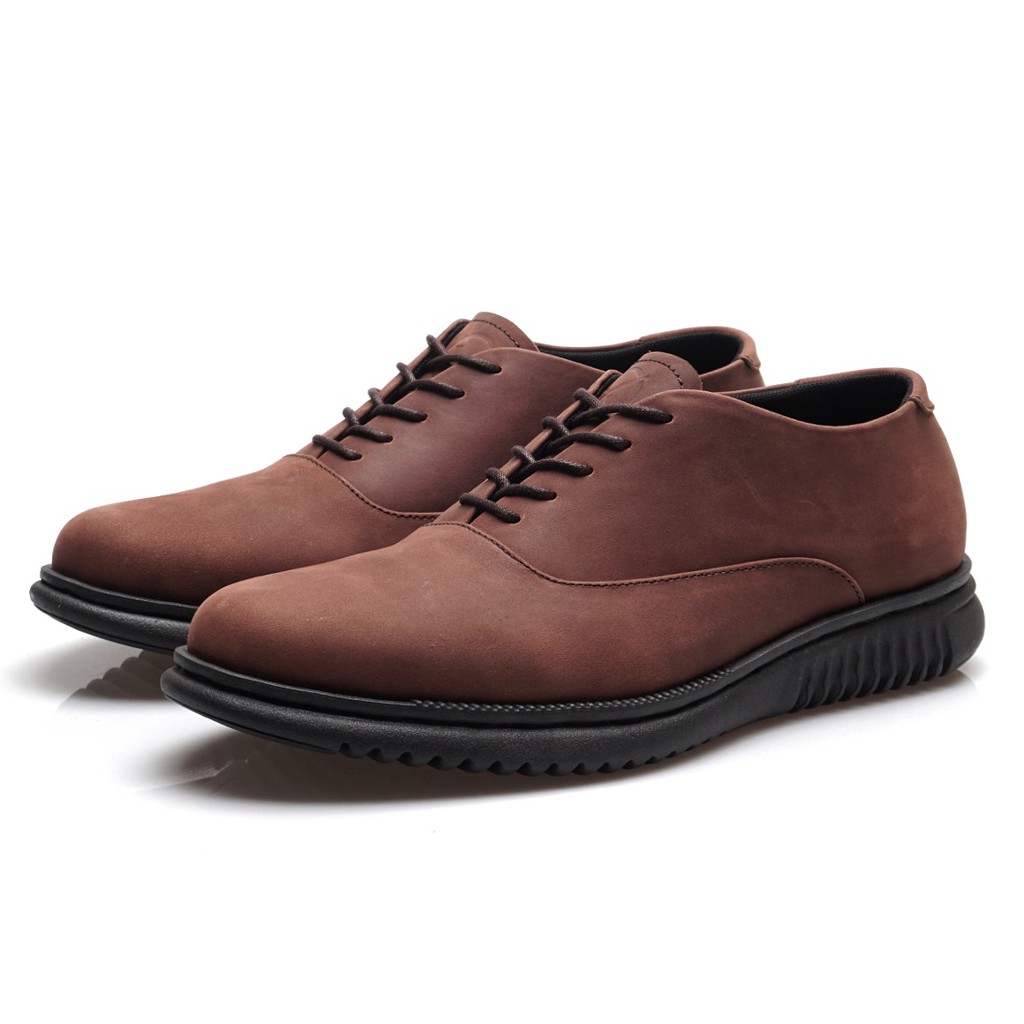 London 2.0 Choco | Sepatu Pantofel Kulit Asli Casual Kerja Pria Derby Oxford Ori | FORIND x Kenzios