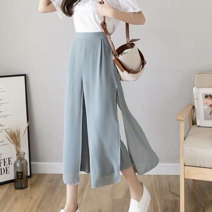 Fla⚡H ⚡ale 7.7 SERLA KULOT CELANA DOUBLE LAYER STICE PANTS CHIFFON CERUTY HARGA GROSIR produck viral