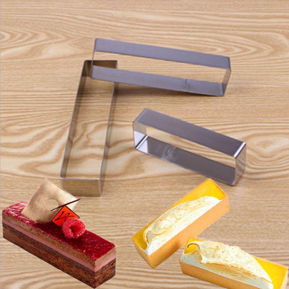 Solighter Cookie Cutters Persegi Panjang Cincin Stainless Steel Baking