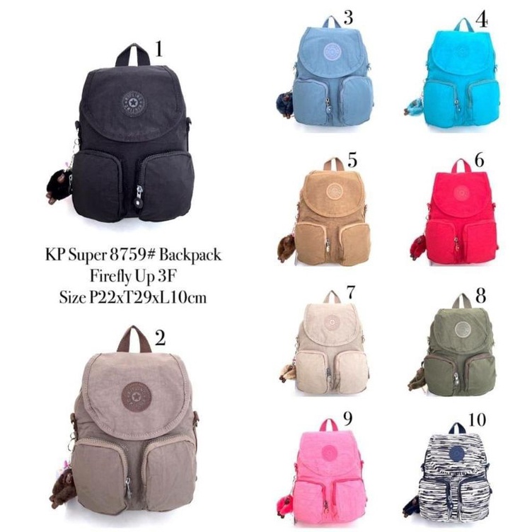 Tas ransel selempang wanita k1pling 8759 import polos dan motif cyutebags