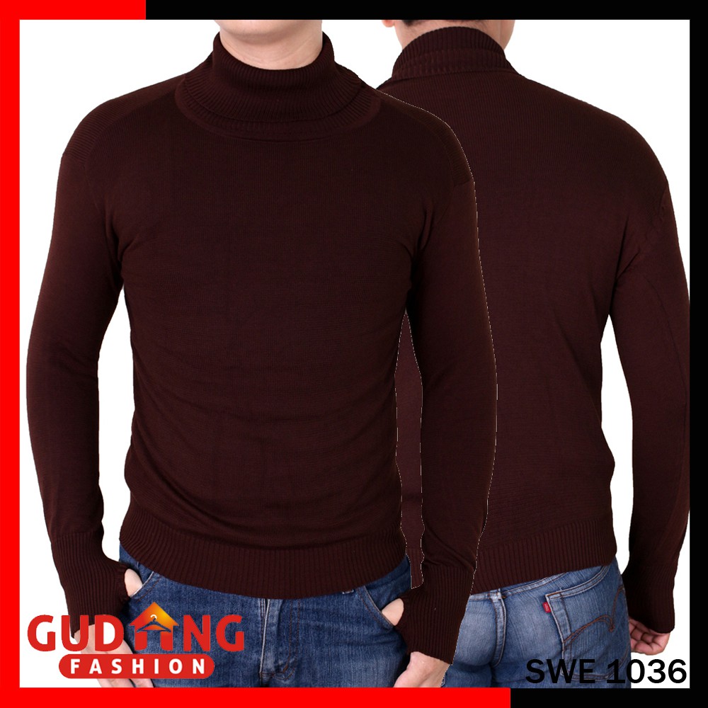 Sweater Pria Motif Turtle Neck / Sweater Kerah Tinggi - Bahan Rajut (COMB)