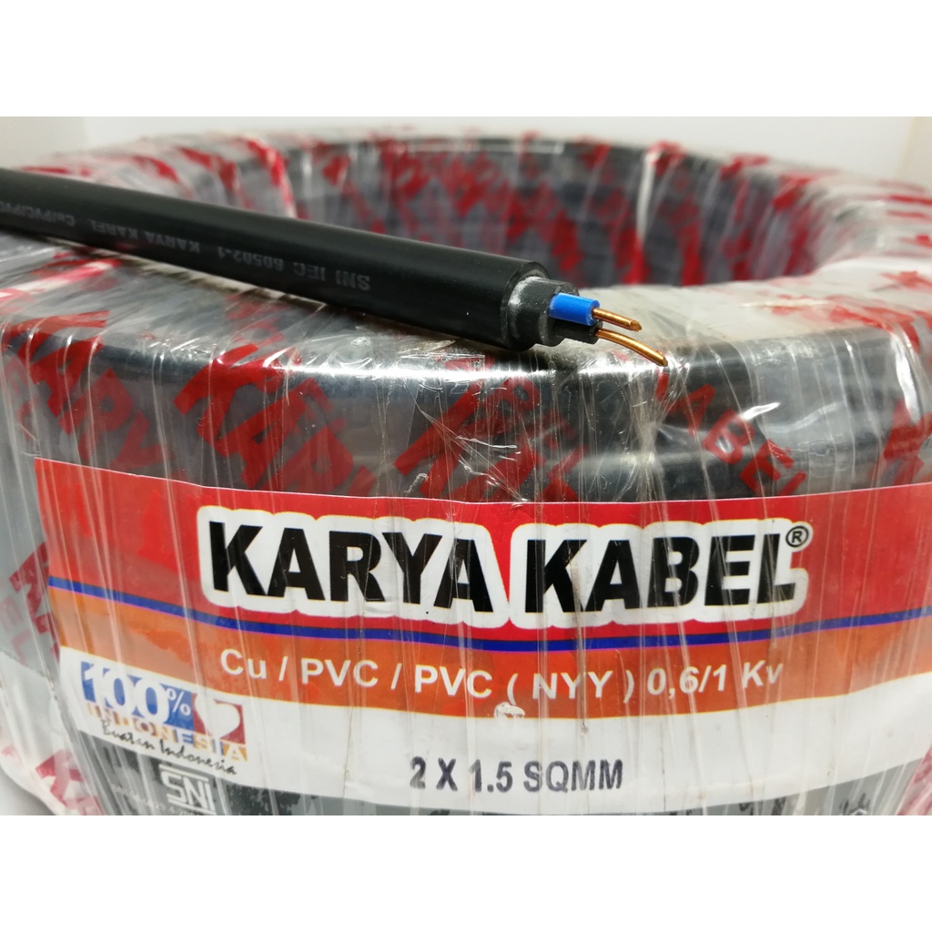 Kabel Listrik Kawat KARYA NYY 2x1,5 2x1.5 50meter (50m)