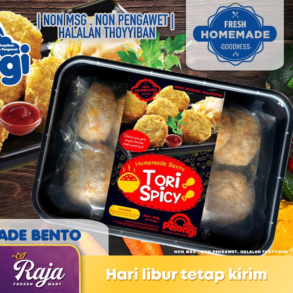 

Pelangi Bento Torispicy isi 10 / Makanan Beku / Frozen Food / Makanan Jepang