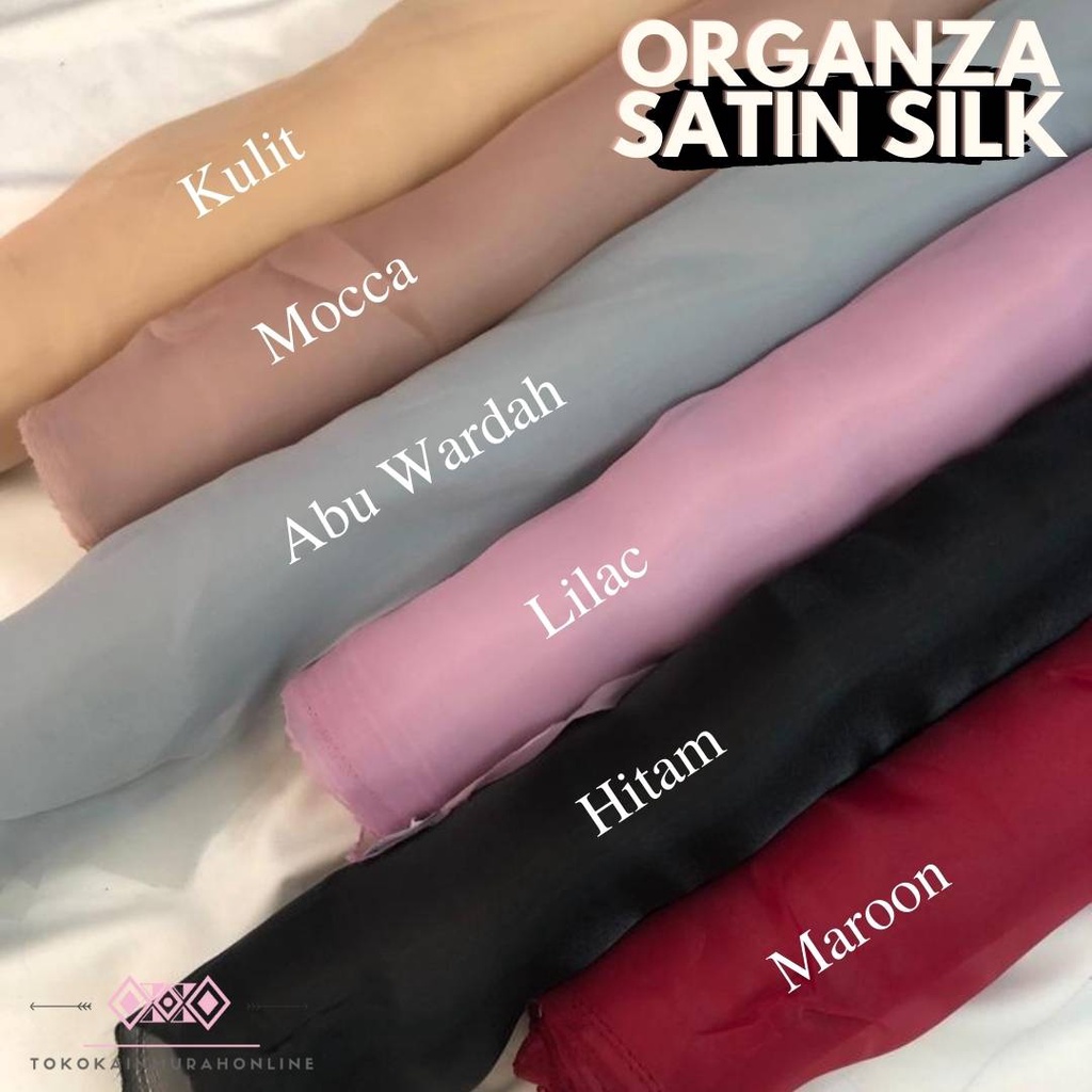 Kain Satin Organza Premium SUPER Silk Polos Meteran Dress Glowing Organdi SILK l SANGAT LEMBUT