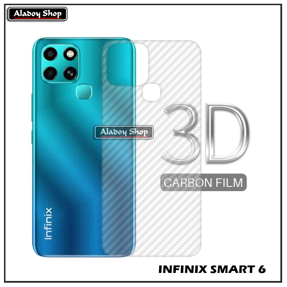 PAKET 3 IN 1 Tempered Glass Layar Infinix Smart 6 Free Tempered Glass Camera dan Skin Carbon