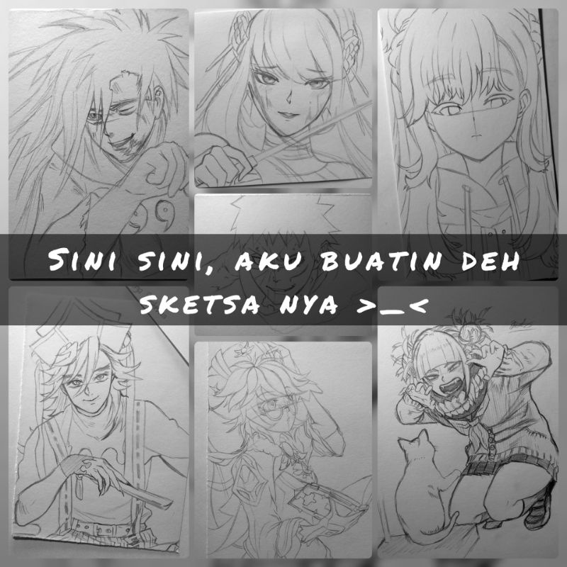 

Jasa Gambar Sketsa Anime + Lineart (A5)