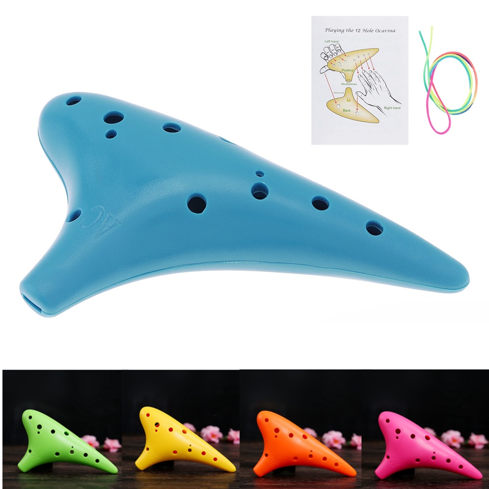 Seruling Ocarina Alto Nadac 12 Lubang Bahan Plastik Resin