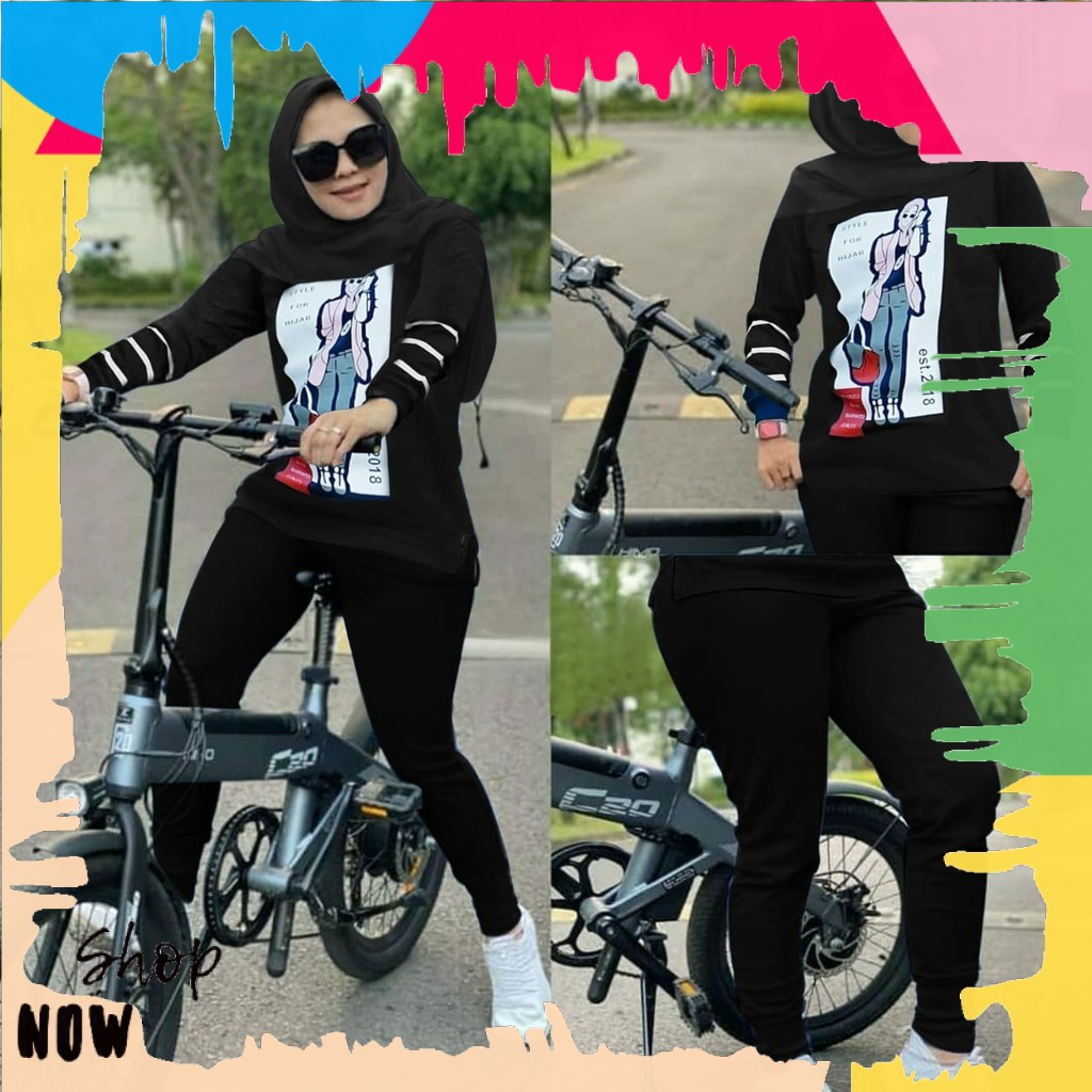SETELAN BAJU OLAHRGA WANITA PAKAIAN SEPEDA MURAH PAKAIAN WANITA TRAINING LADYS