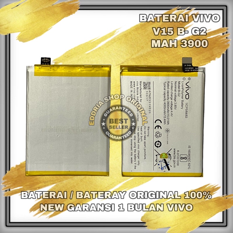 BATERAI BATERAY VIVO V15B-G2 3900 MAH ORIGINAL NEW GARANSI 100%