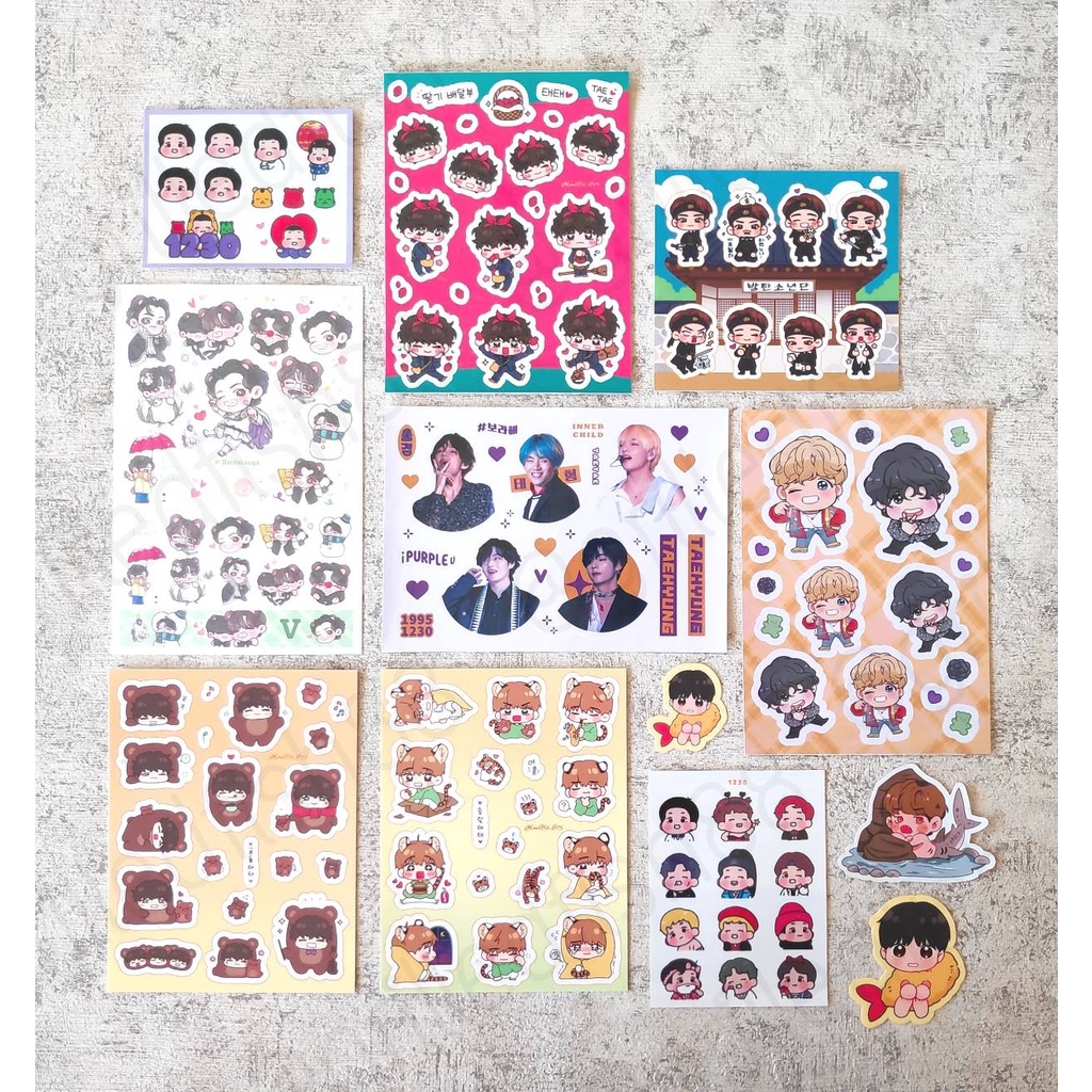 

[CEK VARIASI] V TAEHYUNG Sticker Stiker Deco Journal Jurnal