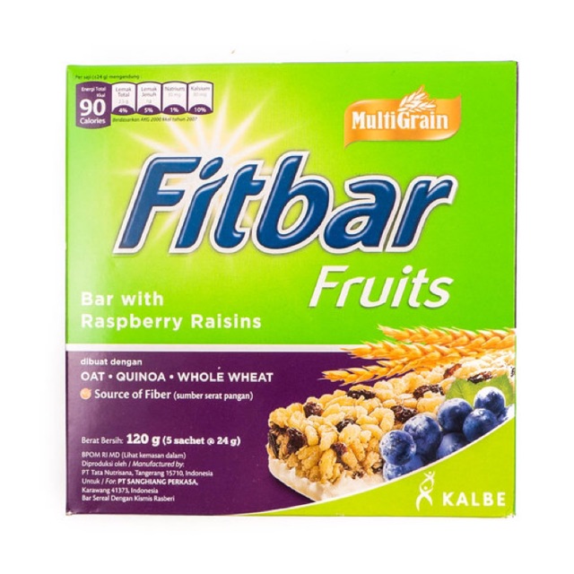 

Fitbar Bar Buah-Buahan Sumber Serat 5 x 24 g