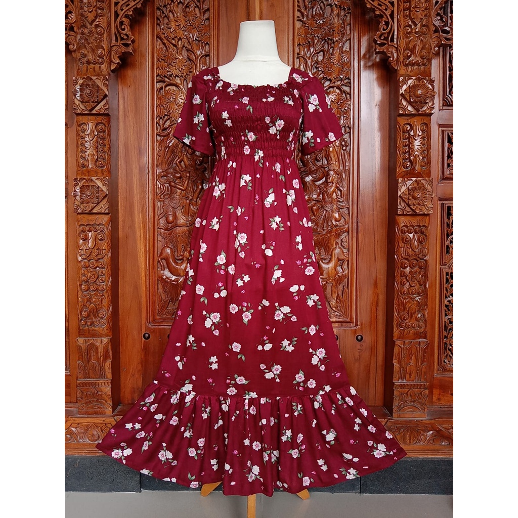 VANESSA REMPEL/ DASTER KERUT DADA REMPEL / DASTER SMOK-AUBRETA MAROON