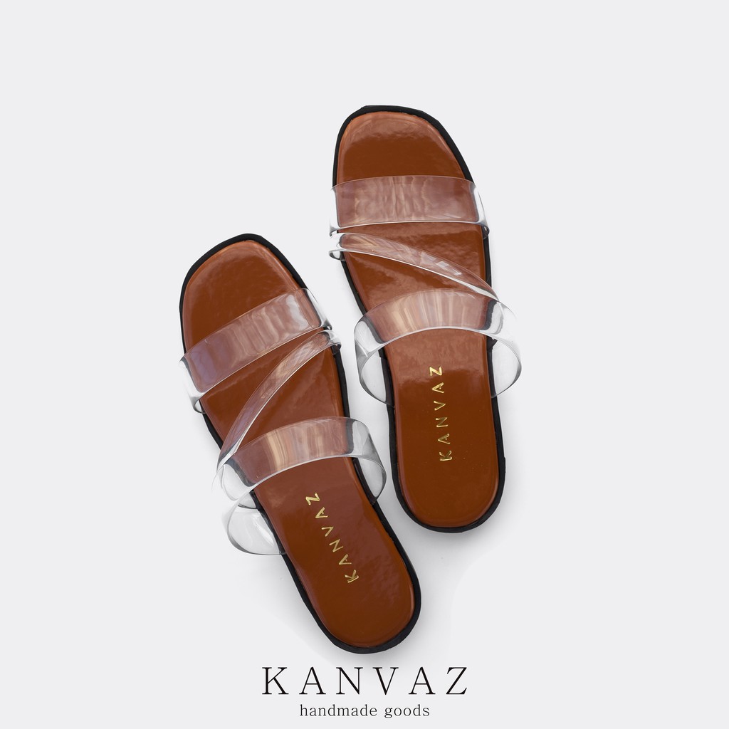 DIVA | SANDAL TEPLEK JELLY TRANSPARAN - SENDAL WANITA / Sandal Slop Cewek Murah-TAN