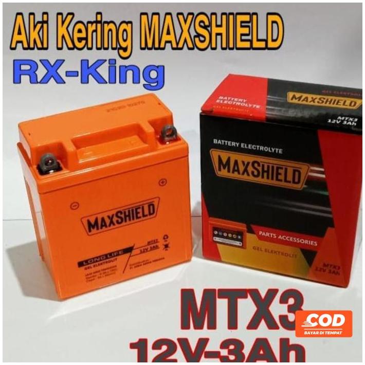 Promo Aki Kering Maxshield Rx King Mtx3 12V 3Ah Kode 246