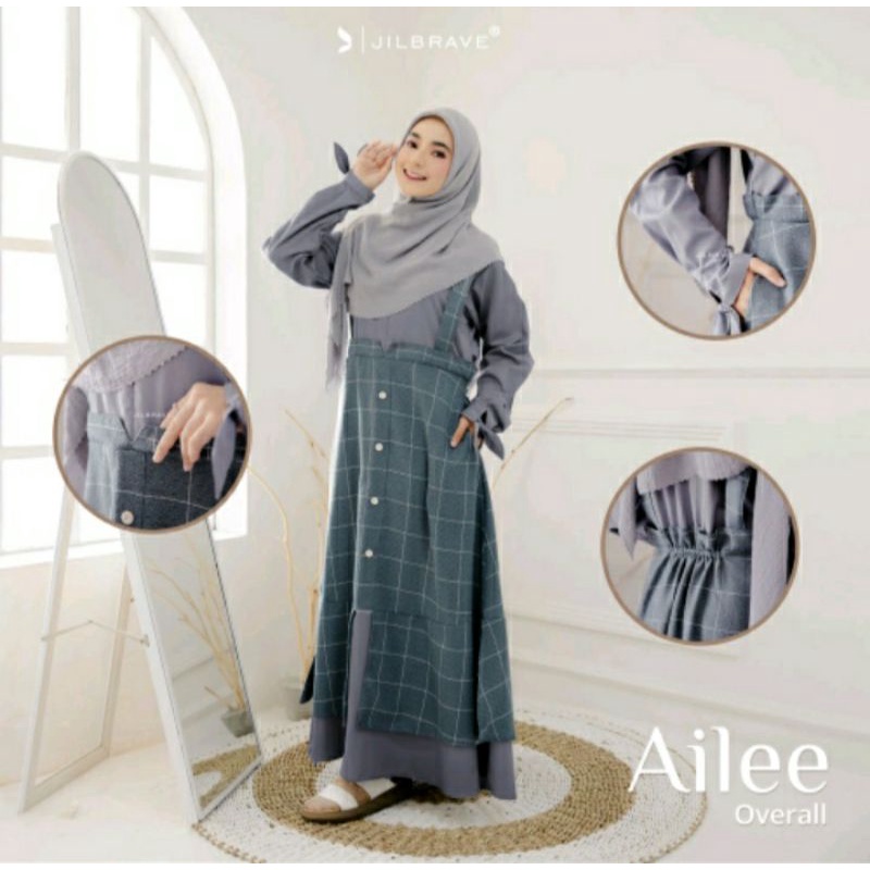 Jilbrave Ailee Overall Aksen Manset Cute