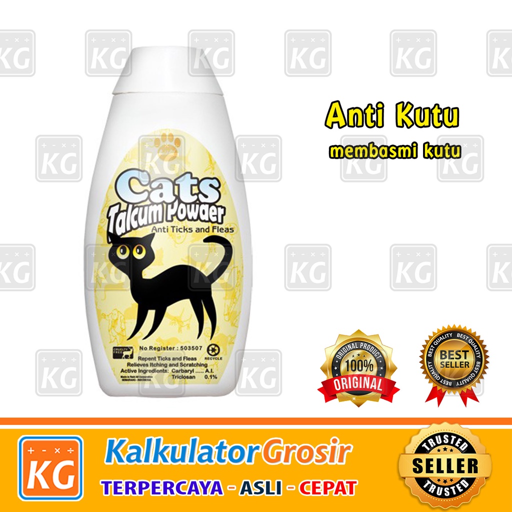 Bedak Kucing Anti Kutu / Tick &amp; Fleas / Medicated RAID ALL SANITIZER CAT TALCUM POWDER