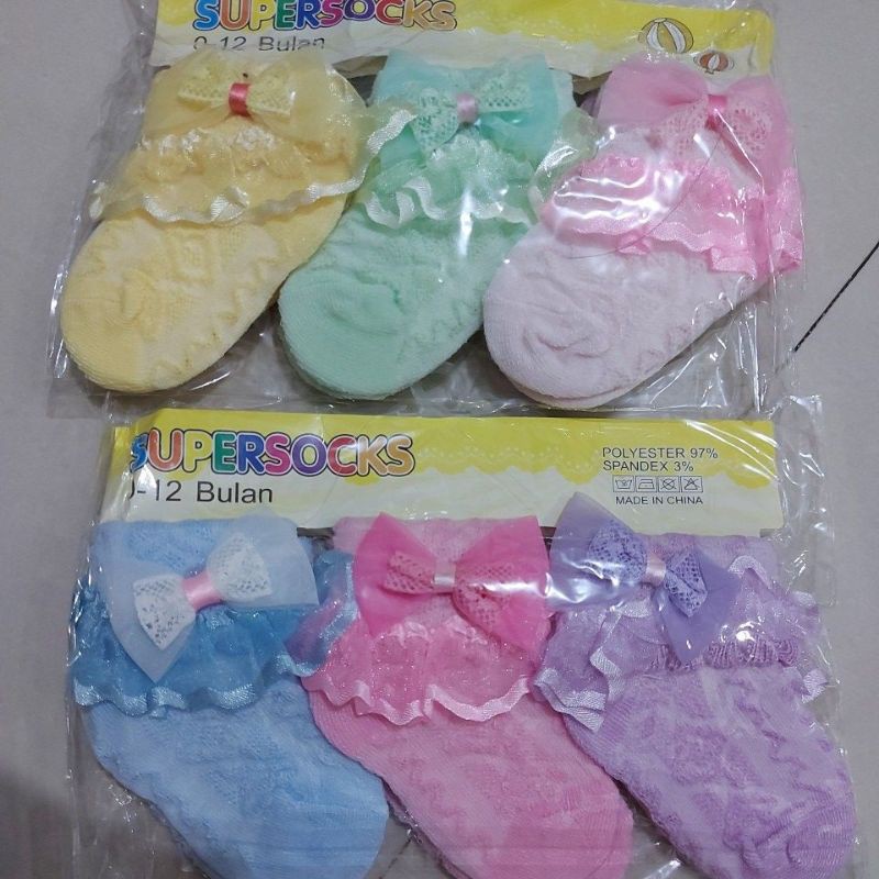 Kaus kaki bayi boneka isi 3 for 0-6month