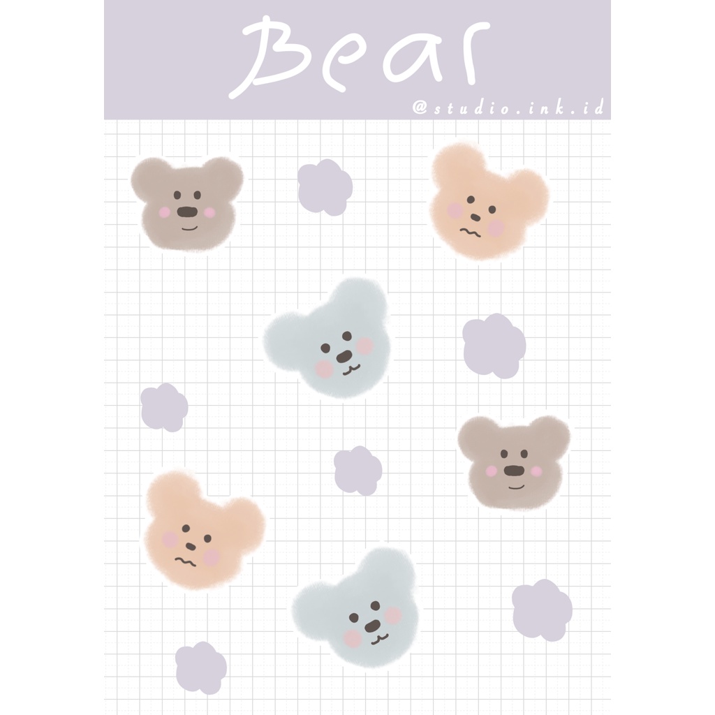 

Sticker/Stiker Deco Jurnal/Sticker Korea Bear/beruang
