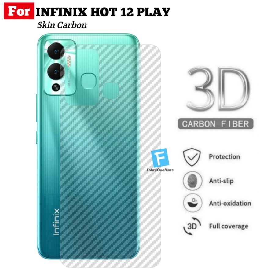 INFINIX NOTE 12 VIP NOTE 12 2023 12i HOT 20 5G HOT 12 12 PRO HOT 12i HOT 12 PLAY HOT 11 HOT 11s nfc ANTI GORES BELAKANG SKIN CARBON, GARSKIN KARBON TRANSPARAN ANTI JAMUR PELINDUNG BELAKANG BACK GUARD