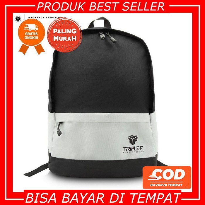 Tas Backpack Cowok Pola Garzzel Mata Navy Besar Sekolah Kuliah Kerja Kuat Murah Triple F Daily Ranse