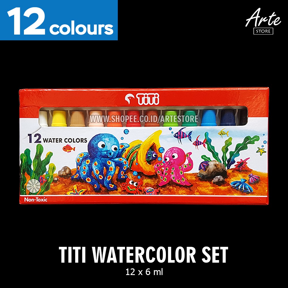 Cat Air TITI Watercolor 12 Warna x 6 ml