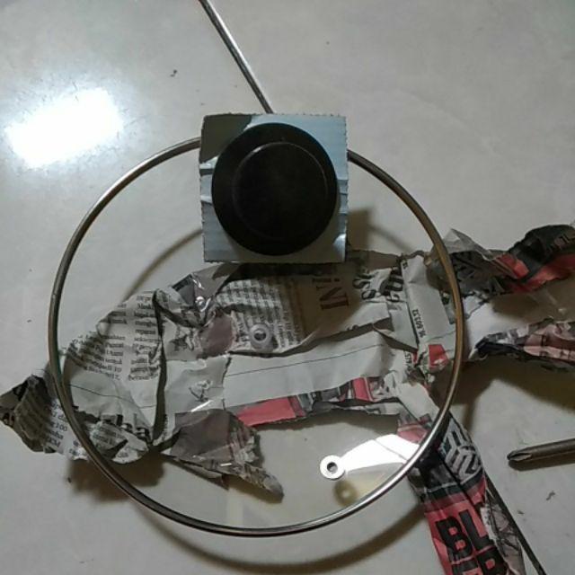 Tutup Panci Kaca Biasa Diameter +/- 19.2 Cm (20 Cm) + Knop Ss  Model Jamur